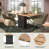 Esstisch Home-X in Artisan Eiche und grau Tisch ausziehbar 150 - 190 cm