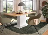 Esstisch Home-X in Artisan Eiche und wei Tisch ausziehbar 150 - 190 cm