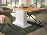 Esstisch Home-X in Artisan Eiche und wei Tisch ausziehbar 150 - 190 cm