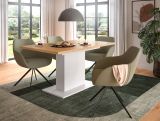 Esstisch Home-X in Artisan Eiche und wei Tisch ausziehbar 150 - 190 cm