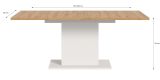 Esstisch Home-X in Artisan Eiche und wei Tisch ausziehbar 150 - 190 cm