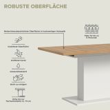 Esstisch Home-X in Artisan Eiche und wei Tisch ausziehbar 150 - 190 cm