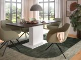 Esstisch Home-X in grau und wei Tisch ausziehbar 150 - 190 cm