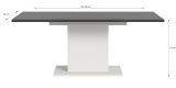 Esstisch Home-X in grau und wei Tisch ausziehbar 150 - 190 cm