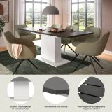 Esstisch Home-X in grau und wei Tisch ausziehbar 150 - 190 cm