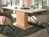 Esstisch Home-X in wei und Artisan Eiche Tisch ausziehbar 150 - 190 cm