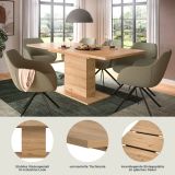 Esstisch Home-X in Artisan Eiche Tisch ausziehbar 150 - 190 cm