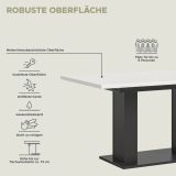 Esstisch Home-X in wei und grau Tisch ausziehbar 150 - 190 cm