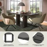 Esstisch Home-X in grau Tisch ausziehbar 150 - 190 cm