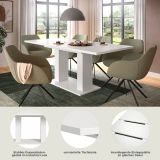 Esstisch Home-X in wei Tisch ausziehbar 150 - 190 cm