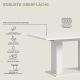 Esstisch Home-X in wei Tisch ausziehbar 150 - 190 cm