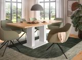 Esstisch Home-X in Artisan Eiche und wei Tisch ausziehbar 150 - 190 cm