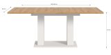 Esstisch Home-X in Artisan Eiche und wei Tisch ausziehbar 150 - 190 cm