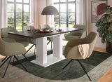 Esstisch Home-X in grau und wei Tisch ausziehbar 150 - 190 cm