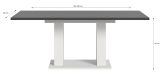 Esstisch Home-X in grau und wei Tisch ausziehbar 150 - 190 cm