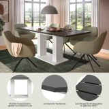 Esstisch Home-X in grau und wei Tisch ausziehbar 150 - 190 cm