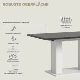 Esstisch Home-X in grau und wei Tisch ausziehbar 150 - 190 cm