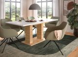 Esstisch Home-X in wei und Artisan Eiche Tisch ausziehbar 150 - 190 cm