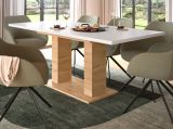 Esstisch Home-X in wei und Artisan Eiche Tisch ausziehbar 150 - 190 cm