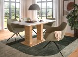 Esstisch Home-X in wei und Artisan Eiche Tisch ausziehbar 150 - 190 cm