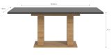 Esstisch Home-X in grau und Artisan Eiche Tisch ausziehbar 150 - 190 cm