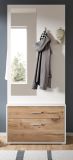 Kompaktgarderobe Pallas in wei und Nox Eiche Garderobe mit Spiegel 80 x 190 cm