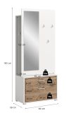 Kompaktgarderobe Pallas in wei und Nox Eiche Garderobe mit Spiegel 80 x 190 cm