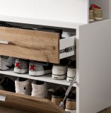 Kompaktgarderobe Pallas in wei und Nox Eiche Garderobe mit Spiegel 80 x 190 cm