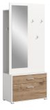 Kompaktgarderobe Pallas in wei und Nox Eiche Garderobe mit Spiegel 80 x 190 cm