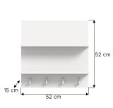Wandregal mit Haken SystemX in wei Schlsselbrett 52 x 52 cm