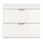 Garderobe Sitzbank SystemX in wei Hochglanz Schuhschrank 52 x 42 cm