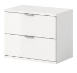 Garderobe Sitzbank SystemX in wei Hochglanz Schuhschrank 52 x 42 cm