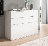 Kommode SystemX in wei Hochglanz Flur Diele Mehrzweckschrank 110 x 85 cm
