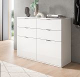 Kommode SystemX in wei Hochglanz Flur Diele Mehrzweckschrank 110 x 85 cm