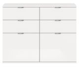 Kommode SystemX in wei Hochglanz Flur Diele Mehrzweckschrank 110 x 85 cm