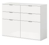 Kommode SystemX in wei Hochglanz Flur Diele Mehrzweckschrank 110 x 85 cm
