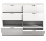 Kommode SystemX in wei Hochglanz Flur Diele Mehrzweckschrank 110 x 85 cm