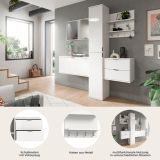 Garderobe Set 5-teilig SystemX in wei Hochglanz Garderobenkombination 174 cm