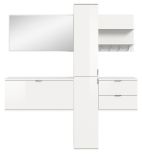 Garderobe Set 5-teilig SystemX in wei Hochglanz Garderobenkombination 174 cm