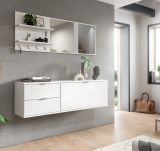 Garderobe Set 4-teilig SystemX in wei Hochglanz Garderobenkombination 144 cm