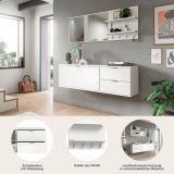 Garderobe Set 4-teilig SystemX in wei Hochglanz Garderobenkombination 144 cm