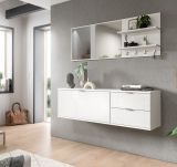 Garderobe Set 4-teilig SystemX in wei Hochglanz Garderobenkombination 144 cm