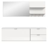 Garderobe Set 4-teilig SystemX in wei Hochglanz Garderobenkombination 144 cm