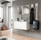 Garderobe Set 4-teilig SystemX in wei Hochglanz Garderobenkombination 147 cm