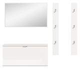 Garderobe Set 4-teilig SystemX in wei Hochglanz Garderobenkombination 147 cm