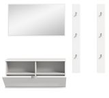 Garderobe Set 4-teilig SystemX in wei Hochglanz Garderobenkombination 147 cm