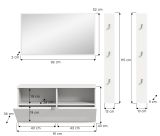 Garderobe Set 4-teilig SystemX in wei Hochglanz Garderobenkombination 147 cm