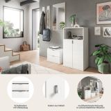 Garderobe Set 5-teilig SystemX in wei Hochglanz Garderobenkombination 184 cm