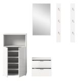 Garderobe Set 5-teilig SystemX in wei Hochglanz Garderobenkombination 184 cm