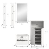 Garderobe Set 5-teilig SystemX in wei Hochglanz Garderobenkombination 184 cm